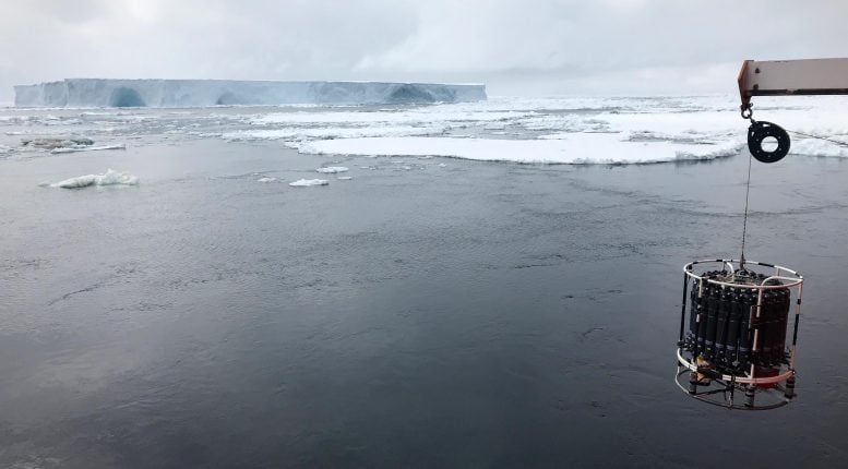 Taking Measurements Off Antarctic Coast