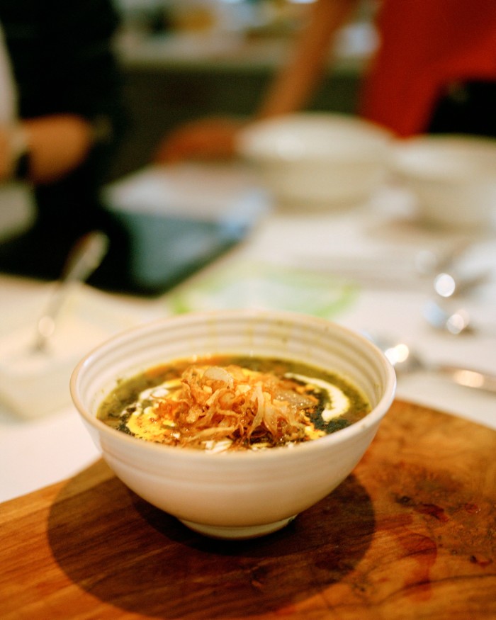 A close up of a bowl of food