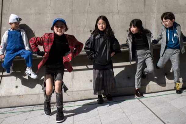 Korean children pose in designer clothes