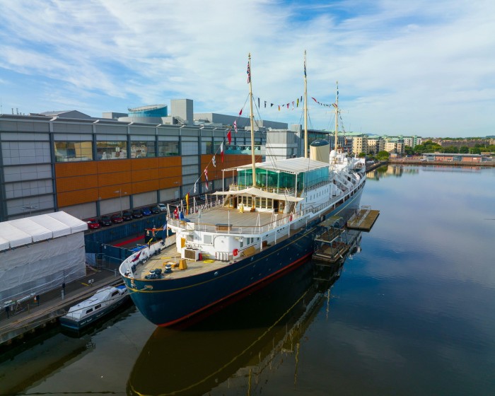 The Royal Yacht Britannia in dock 