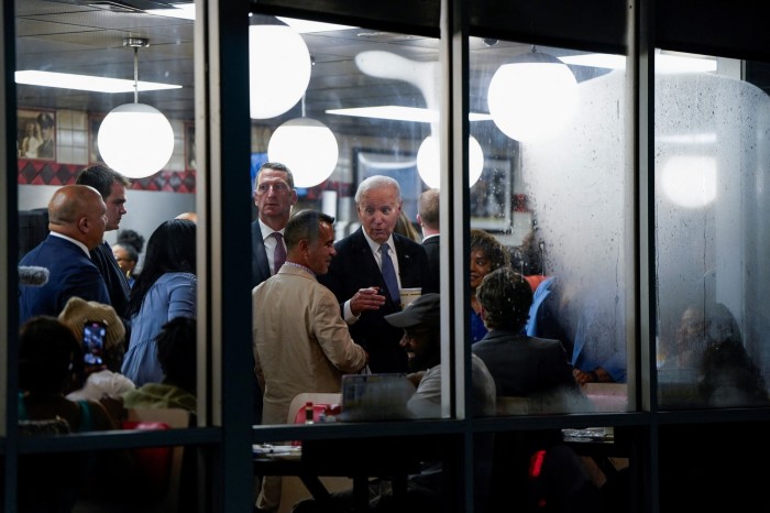 President Joe Biden at a Waffle House in Marietta, Georgia, after his debate with Trump