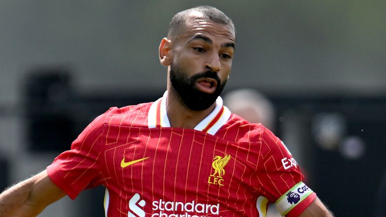 Mohamed Salah of Liverpool during a pre-season friendly match between Liverpool and Preston North End