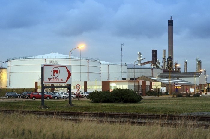 Storage tanks at the Antwerp oil refinery, operated by Petroplus, in 2012 