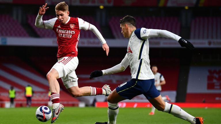 Smith Rowe was labelled "the best player in the Premier League" at running with the ball by Jamie Carragher