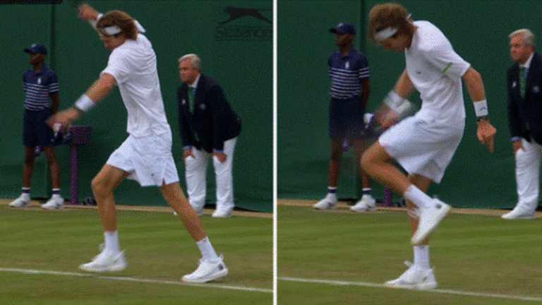 Andrey Rublev vs Francisco Comesana, Russian hits himself with racquet meltdown video