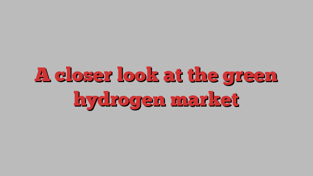 A closer look at the green hydrogen market