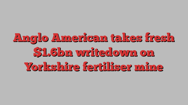 Anglo American takes fresh $1.6bn writedown on Yorkshire fertiliser mine