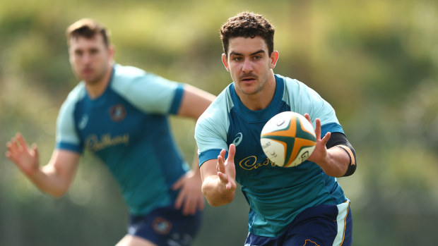 Josh Nasser during a Wallabies training session at Ballymore Stadium.