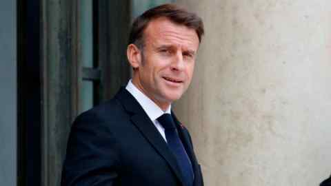 French President Emmanuel Macron at the Élysée Palace