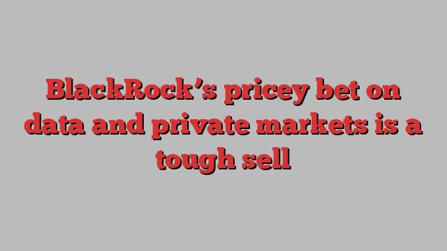 BlackRock’s pricey bet on data and private markets is a tough sell