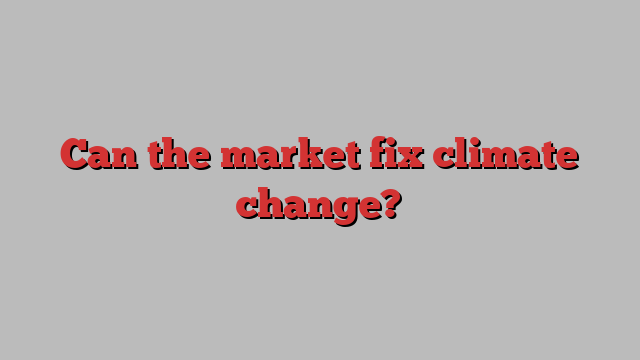 Can the market fix climate change?