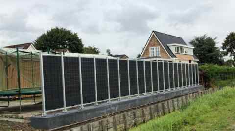 Solar panels in an Amsterdam garden