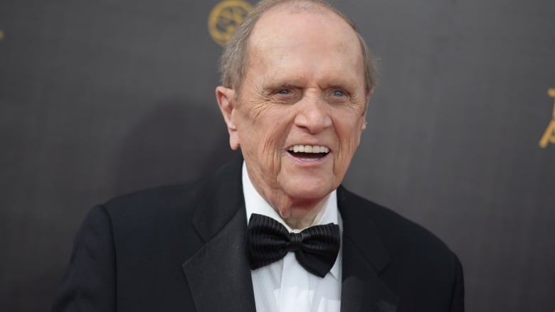 Bob Newhart appears at the Creative Arts Emmy Awards in Los Angeles wearing a suit and bowtie