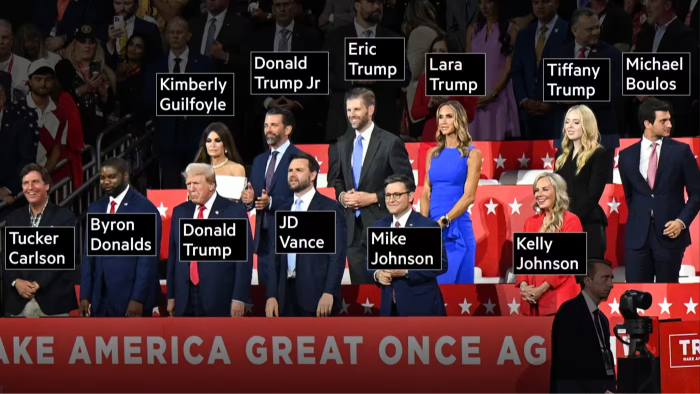 Donald Trump’s supporters and family at the convention