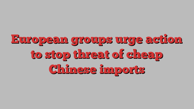 European groups urge action to stop threat of cheap Chinese imports