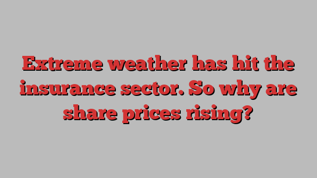 Extreme weather has hit the insurance sector. So why are share prices rising?