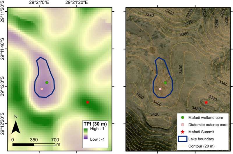 Fossil algae show a lake once existed on Lesotho's Mafadi summit, but it vanished about 150 years ago