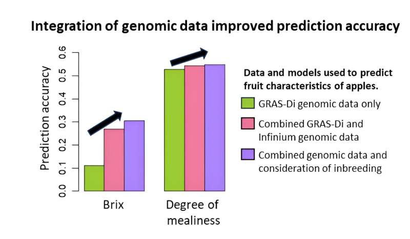 Genomic data integration improves prediction accuracy of apple fruit traits!