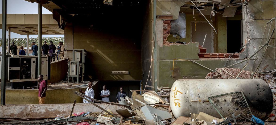 A destroyed room at the Aalia Specialist Hospital in Omdurman, Sudan.