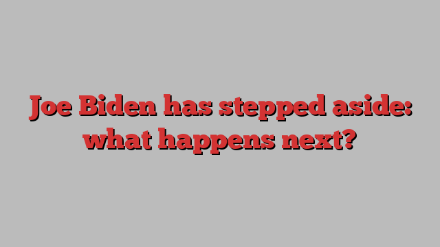 Joe Biden has stepped aside: what happens next?