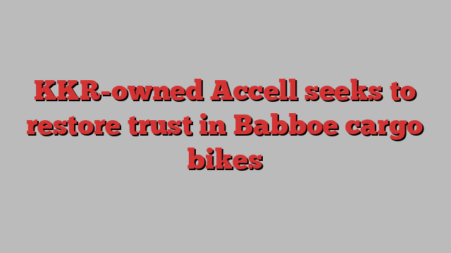 KKR-owned Accell seeks to restore trust in Babboe cargo bikes