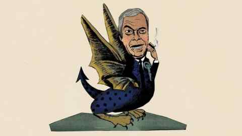 Illustration of Farage as a mythical creature