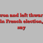 Macron and left thwart far right in French election, polls say