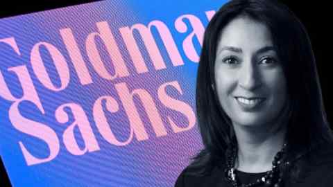 Montage of Lisa Mantil and Goldman Sachs’ logo