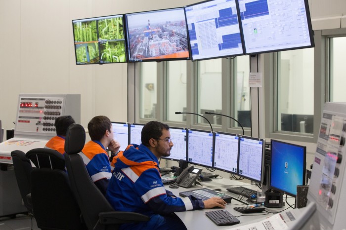 The control room at an LNG plant in Russia