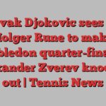 Novak Djokovic sees off Holger Rune to make Wimbledon quarter-finals as Alexander Zverev knocked out | Tennis News