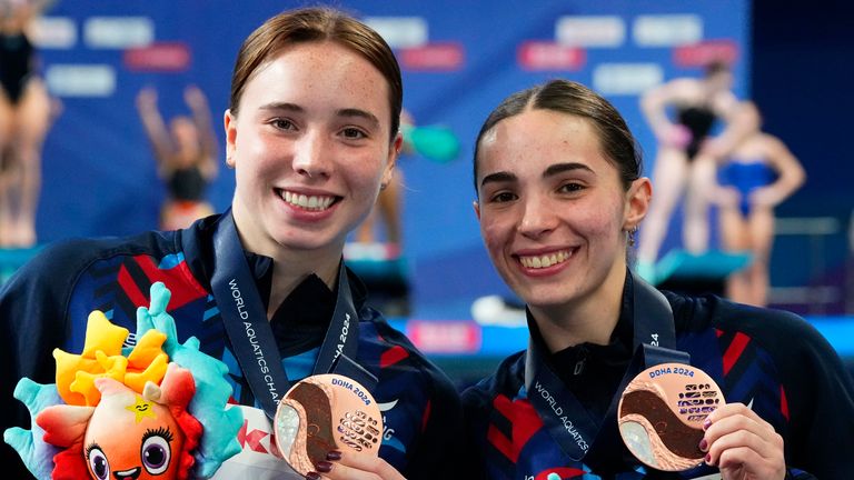 Scarlett Mew Jensen and Yasmin Harper of Great Britain (Associated Press)