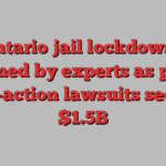 Ontario jail lockdowns slammed by experts as part of class-action lawsuits seeking $1.5B
