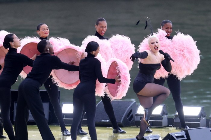 Lady Gaga rehearses prior the opening ceremony of the Olympic Games Paris