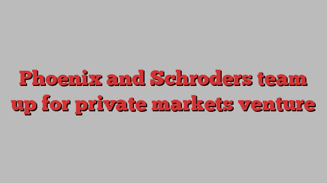 Phoenix and Schroders team up for private markets venture