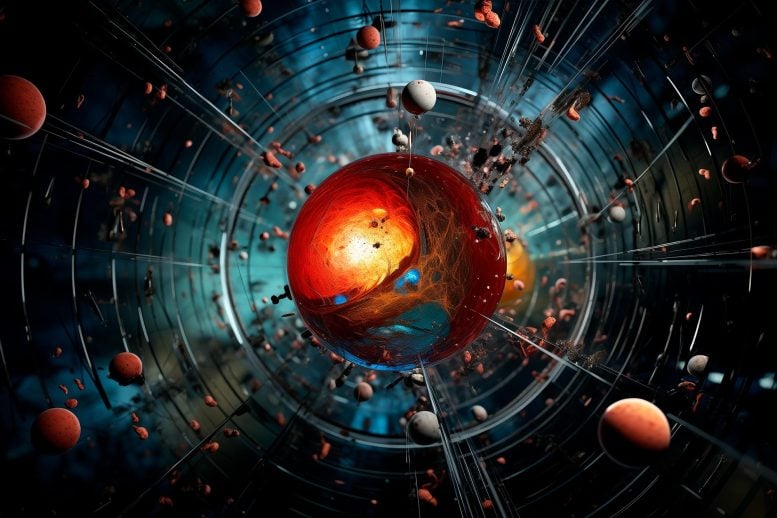 Particle Physics Antimatter Art Concept