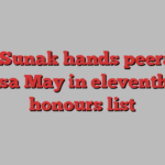 Rishi Sunak hands peerage to Theresa May in eleventh-hour honours list