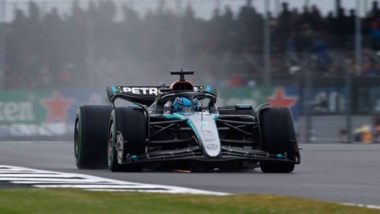 Russell tops wet Silverstone practice from Hamilton ahead of qualifying