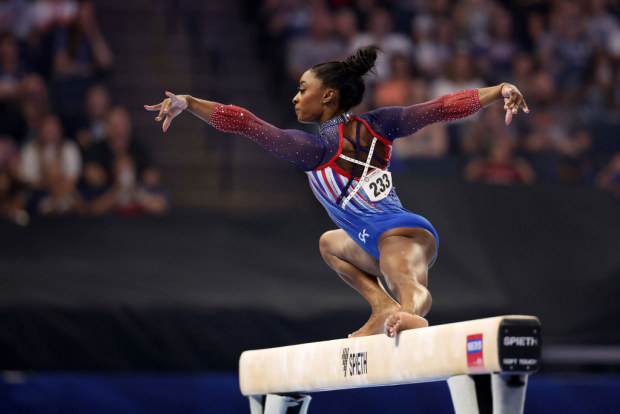 2024 U.S. Olympic Team Gymnastics Trials; Simone Biles on the balance beam.