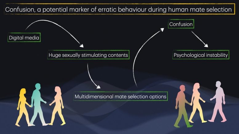 Diagram Explaining the Cascading Effects of Social Media on Confusion in Relationships