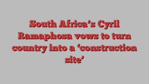 South Africa’s Cyril Ramaphosa vows to turn country into a ‘construction site’