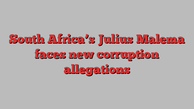 South Africa’s Julius Malema faces new corruption allegations