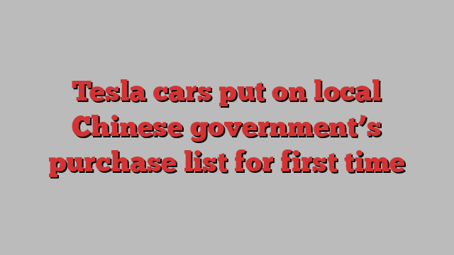 Tesla cars put on local Chinese government’s purchase list for first time