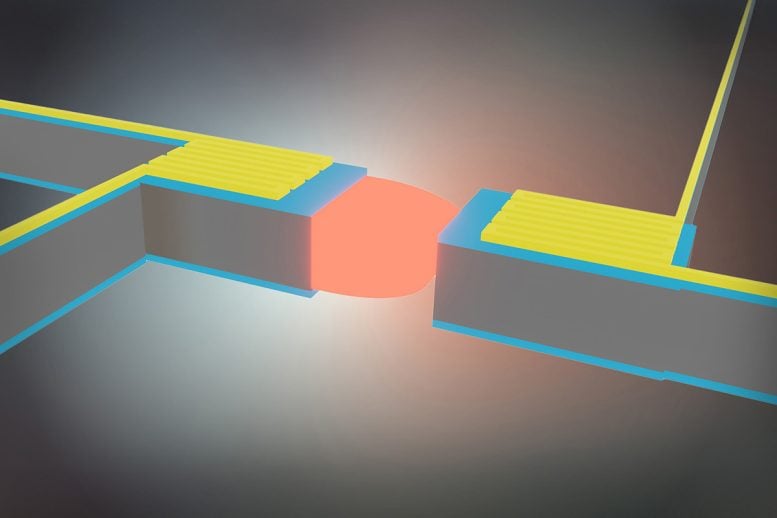 Enhanced Radiative Heat Transfer Across a Gap Between Two Micro Sized Silicon Plates