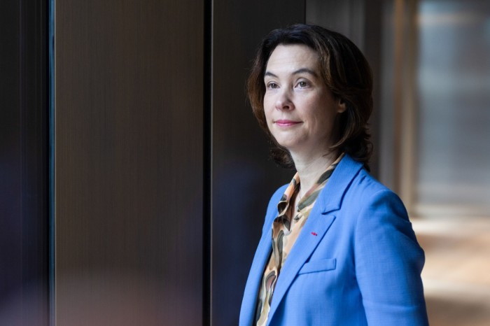 A portrait image of Estelle Brachlianoff in a blue jacket