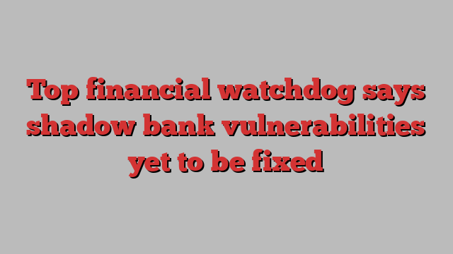 Top financial watchdog says shadow bank vulnerabilities yet to be fixed