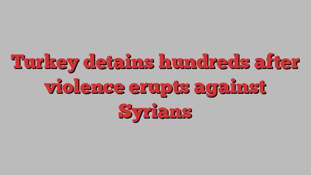 Turkey detains hundreds after violence erupts against Syrians