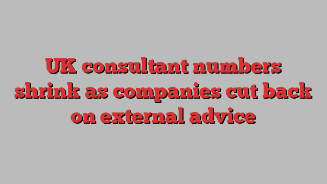 UK consultant numbers shrink as companies cut back on external advice