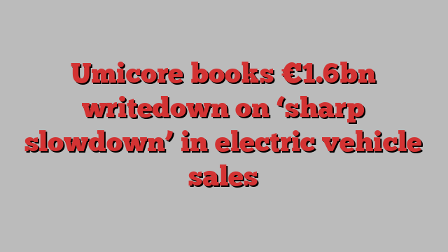 Umicore books €1.6bn writedown on ‘sharp slowdown’ in electric vehicle sales