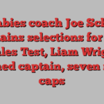 Wallabies coach Joe Schmidt explains selections for first Wales Test, Liam Wright named captain, seven new caps