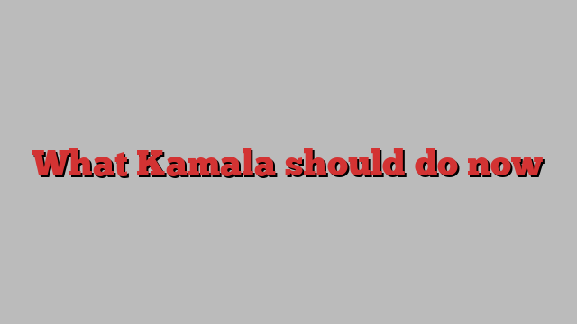 What Kamala should do now